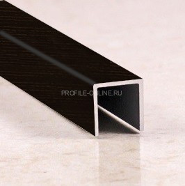 Алюминиевый П-профиль 10х10 мм П-10х10 черный глянец браш 2,7 м
