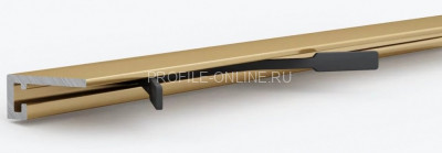 Алюминиевый микроплинтус скрытого монтажа 5х15 мм Laconistiq micro 15 classic золото 245 см