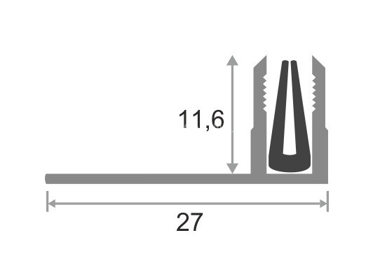 Планка для монтажа Т-профиля 12 мм ПТО-12 2,7 м
