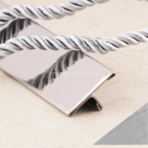 Нержавеющий Т-профиль стальной SТO015-25W-8Н серебро глянец браш 2,7 м