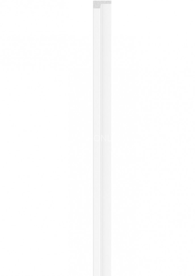Левая планка-рейка для стеновой реечной панели VOX LINERIO S-LINE белая 2650х28х12 мм