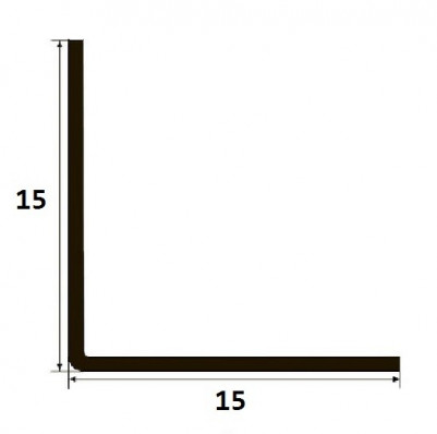 Латунный уголок равносторонний 15х15 мм антик 270 см