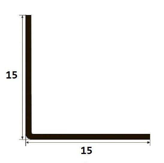 Латунный уголок равносторонний 15х15 мм антик 270 см