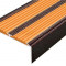 Алюминиевый противоскользящий угловой порог 70х22 мм с резиновыми вставками АУ-70-Антик медь-оранжевый 3 м