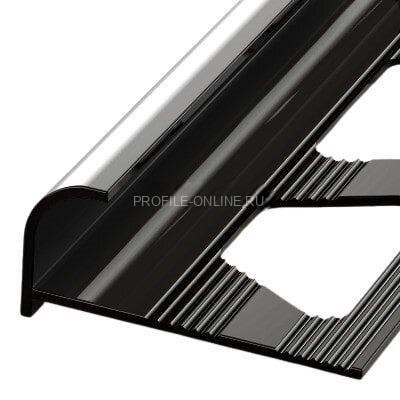 Алюминиевый С-образный профиль 10 мм ПО-10.5 черный глянец 2.7 м