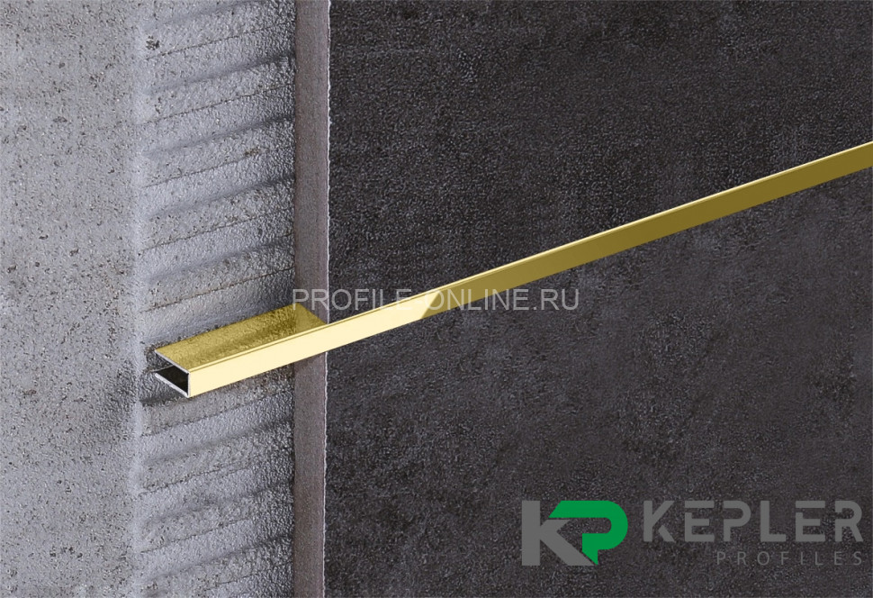 П-образный профиль 10х5 мм из нержавеющей стали SS 304 FSUP05-GP S.S.304 золото полированное 2.7 м