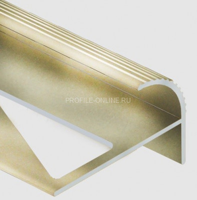 Алюминиевый F-образный профиль с рифлением 10 мм PV56-16 титан матовый 2,7 м