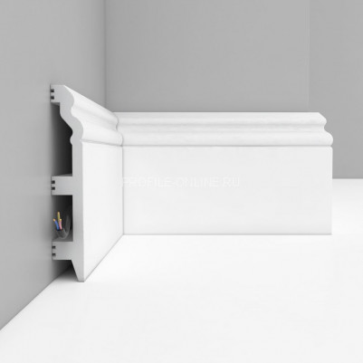 Плинтус напольный DECOMASTER D233ДМ (120x23x2000) ударопрочный, белый, под покраску