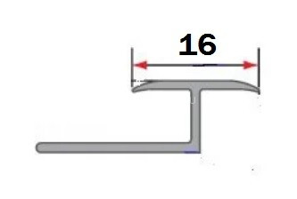 Алюминиевый Т-образный профиль гибкий закладной 16 мм PV42-01 полированный 2,7 м