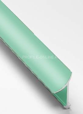 Алюминиевый внутренний угол для плитки закладной 10 мм PV30-33 бирюзовый Ral 6027 2,7 м