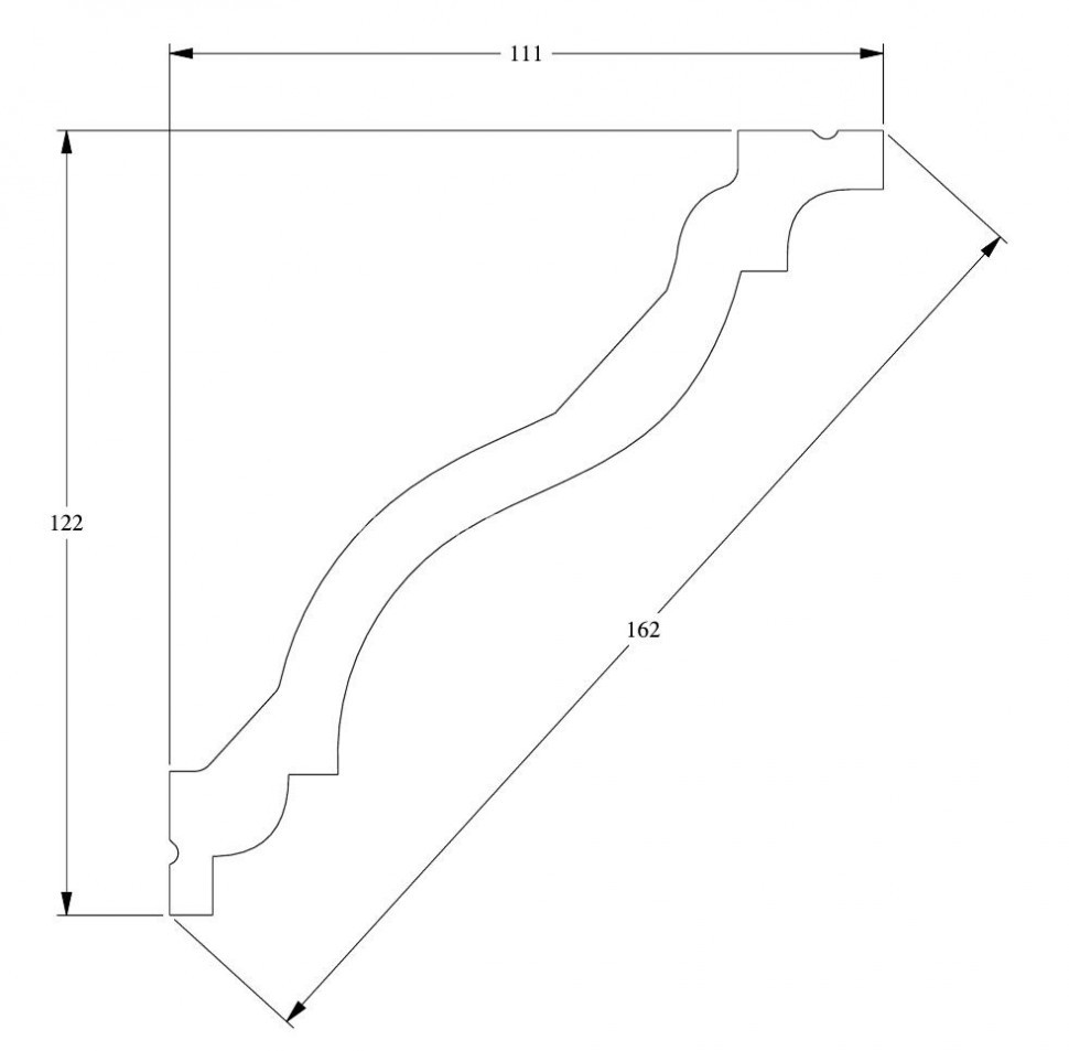 Гибкий потолочный плинтус Orac Decor Purotouch C333F белого цвета из полиуретана 122х111 мм 200 см