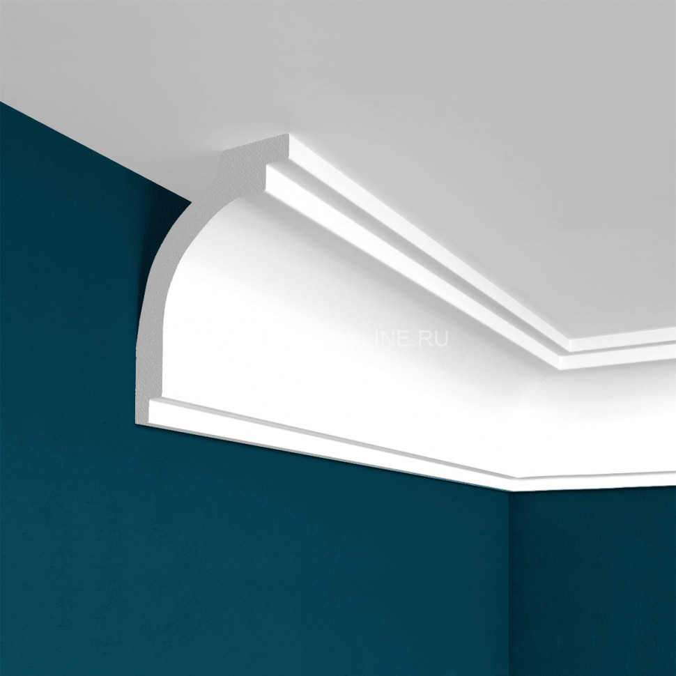 Потолочный плинтус Перфект Плюс P57 70 мм 200 см белый из ударопрочного полимера