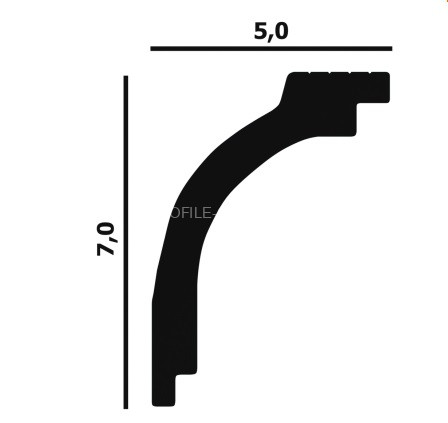 Потолочный плинтус Перфект Плюс P57 70 мм 200 см белый из ударопрочного полимера