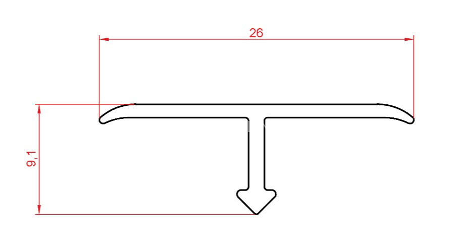 Т-профиль из алюминия 26 мм Евротрим Т-26 7334.00 золото 300 см