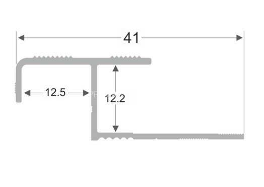 Алюминиевый профиль закладной закладной угловой ПО-183 серебро глянец 2,7 м