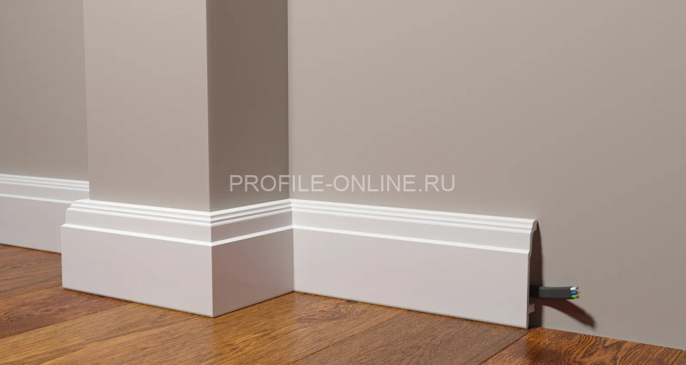 Напольный плинтус 102х23.4 мм Decor-Dizayn DD102 полистирол белый, под покраску 2 м