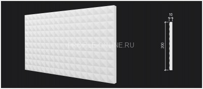 Отделочная стеновая декоративная панель 3D 200х10х2000 мм Decor-Dizayn DD932 из полистирола белая, под покраску 2 м