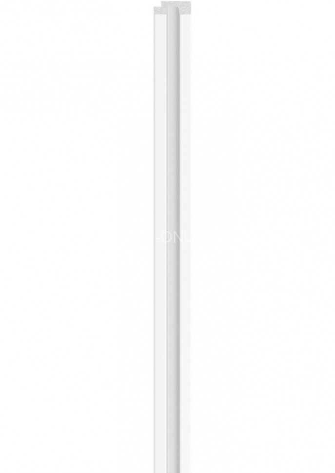 Правая планка-рейка для стеновой реечной панели VOX LINERIO S-LINE белая 2650х35х12 мм