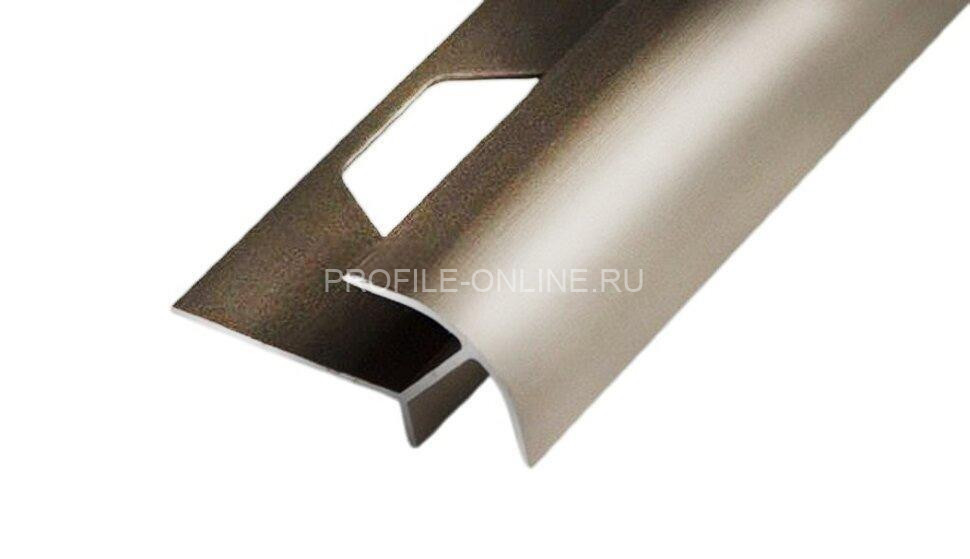 Алюминиевый закладной профиль для наружних углов 10х10 мм ПО-10х10 бронза светлая глянец 2.7 м