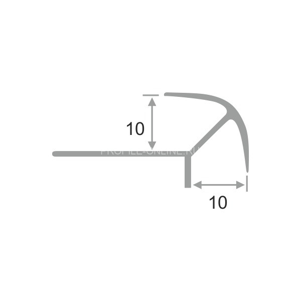 Алюминиевый закладной профиль для наружних углов 10х10 мм ПО-10х10 бронза светлая глянец 2.7 м