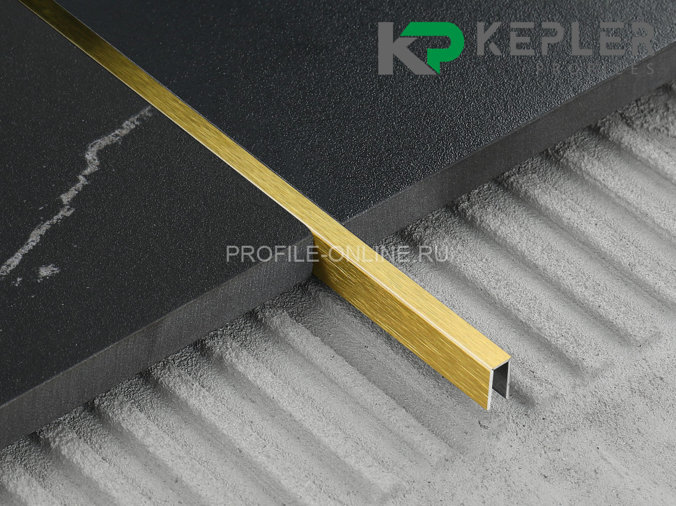 П-образный профиль 10х5 мм из нержавеющей стали SS 304 FSUP05-GS S.S.304 золото сатинированное 2.7 м