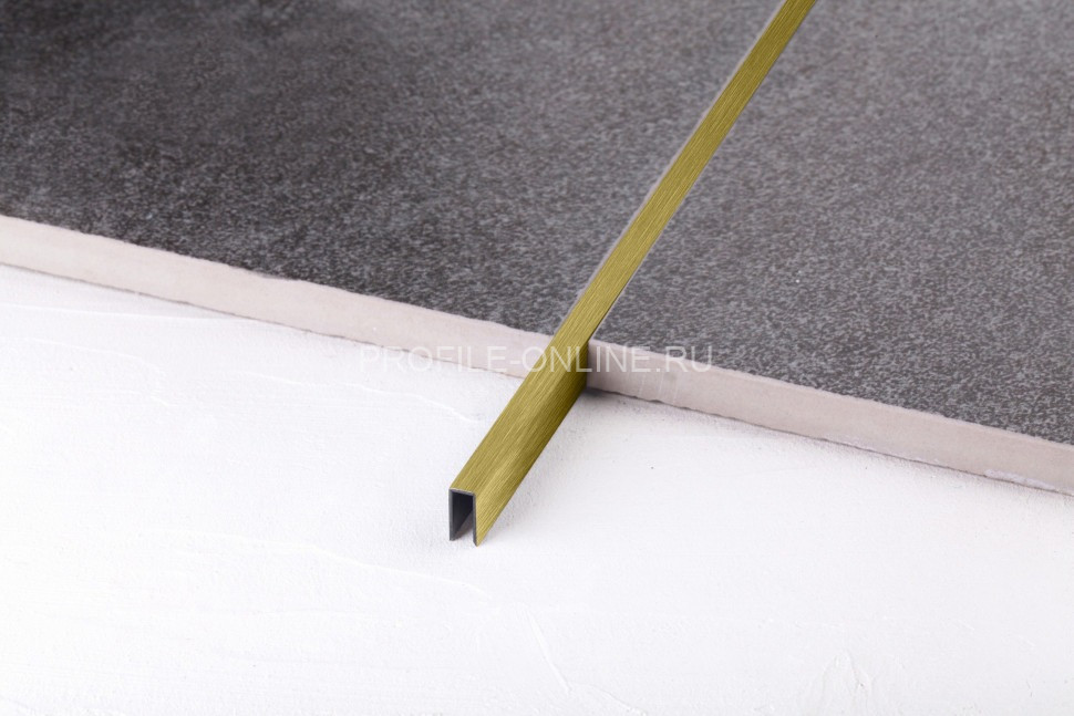 П-образный профиль 10х5 мм из нержавеющей стали SS 304 FSUP05-GS S.S.304 золото сатинированное 2.7 м