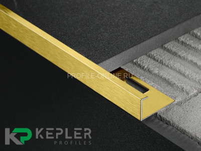 L-образный профиль 12х5 мм из нержавеющей стали SS 304 FSBP130-12 GS S.S.304 золото сатинированное 2.7 м