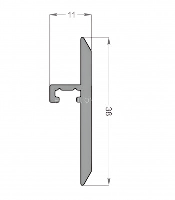 Алюминиевый порожек стыковочный для пола 38х11 мм Диал 9155 черный 3 м