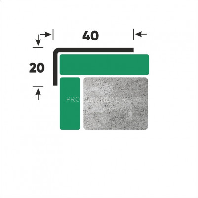 Нержавеющий уголок стальной разнополочный 20х40 мм FL 20х40 S сатинированная сталь 300 см