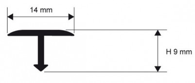 Латунный Т-профиль 14 мм Progress Profiles PCROS 149 шлифованный 2,7 м