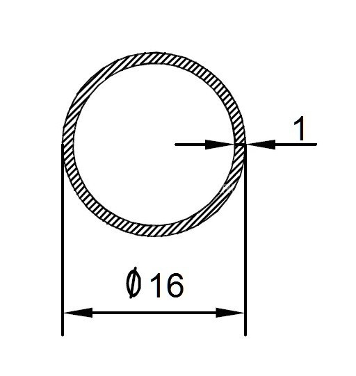 Алюминиевая труба 16х1 мм серебро 3 м