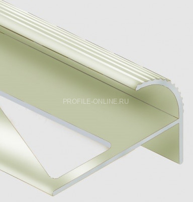 Алюминиевый F-образный профиль с рифлением 10 мм PV56-17 титан блестящий 2,7 м