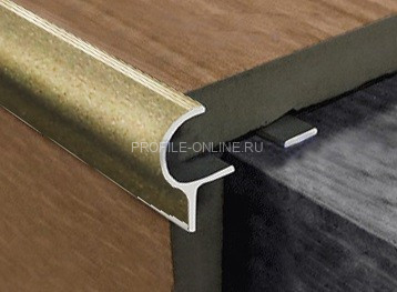 Алюминиевый профиль F-образный 10 мм с рифлением округлый PV50-08 шампань матовая 2,7 м