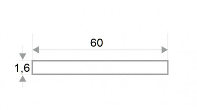 Алюминиевая полоса 60 мм серебристый муар (толщина полосы 1,6 мм) 3м