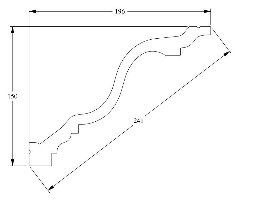 Гибкий потолочный плинтус Orac Decor Purotouch C334F белого цвета из полиуретана 150х196 мм 200 см