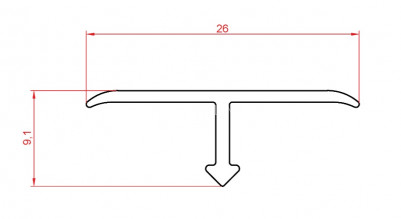 Т-профиль из алюминия 26 мм Евротрим Т-26 7334.01 серебро 300 см