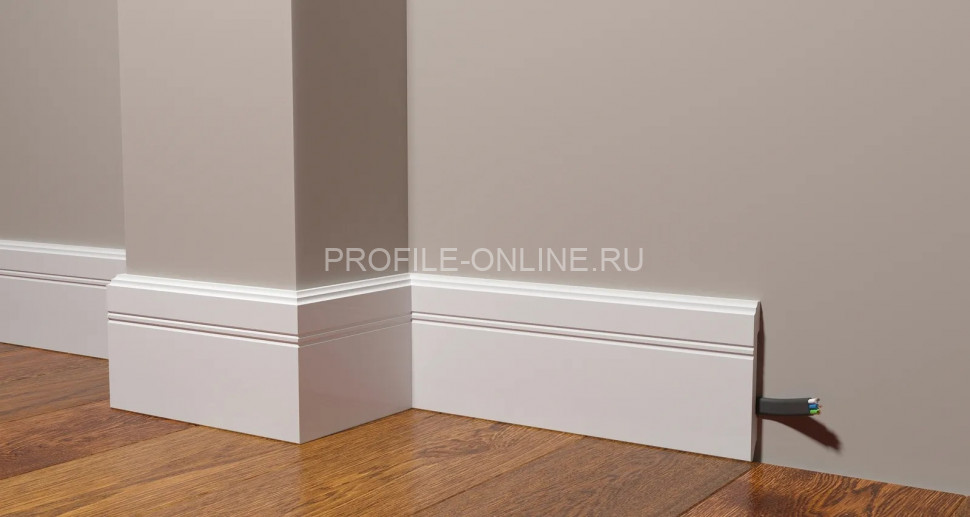 Напольный плинтус 108х12 мм Decor-Dizayn DD105 полистирол белый, под покраску 2 м