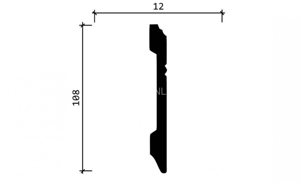 Напольный плинтус 108х12 мм Decor-Dizayn DD105 полистирол белый, под покраску 2 м