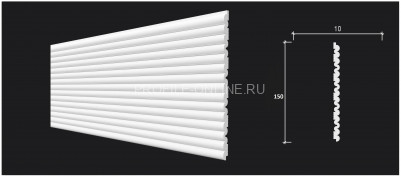 Отделочная стеновая декоративная панель 3D 150х9.7х3000 мм Decor-Dizayn DD933(3m) из полистирола белая, под покраску 3 м