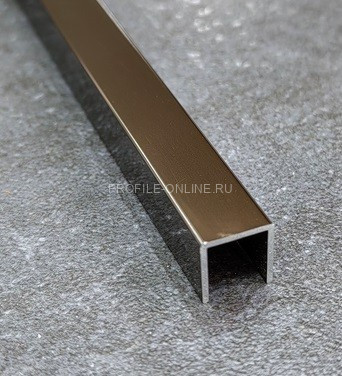 Алюминиевый П-образный профиль 8х10 Б-1 бронза люкс 3 м