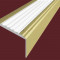 Алюминиевый угловой противоскользящий порог с резиновой вставкой 20х38 мм АУ-38-Анод золото-белый 2,7 м
