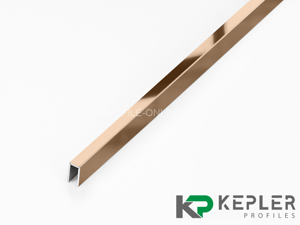 П-образный профиль 10х5 мм из нержавеющей стали SS 304 FSUP05-RP S.S.304 розовое золото полированное 2.7 м