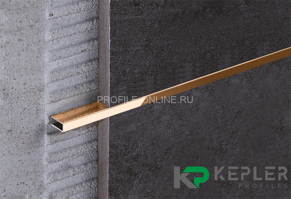 П-образный профиль 10х5 мм из нержавеющей стали SS 304 FSUP05-RP S.S.304 розовое золото полированное 2.7 м