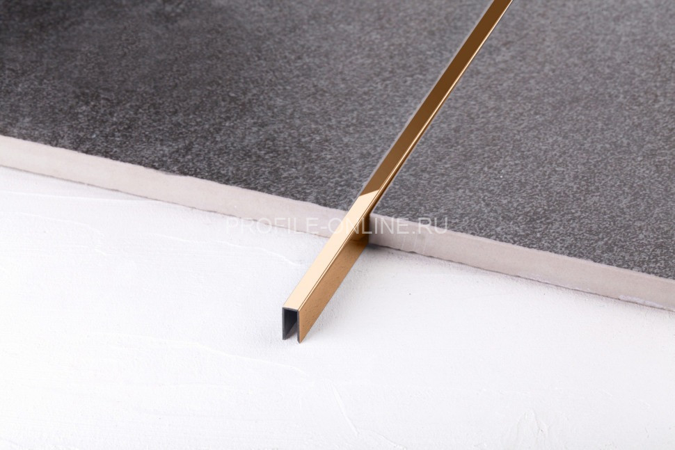 П-образный профиль 10х5 мм из нержавеющей стали SS 304 FSUP05-RP S.S.304 розовое золото полированное 2.7 м