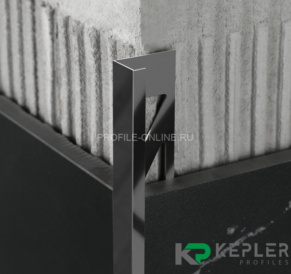 L-образный профиль 12х5 мм из нержавеющей стали SS 304 FSBP130-12 BP S.S.304 черный полированный 2.7 м