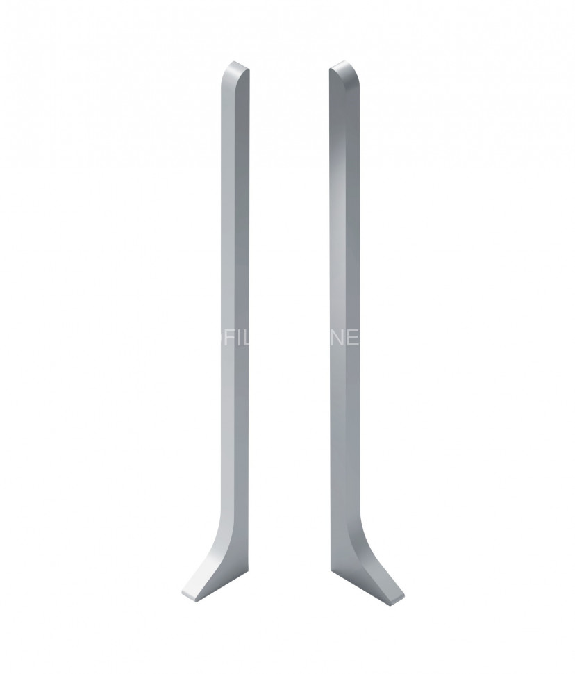 Комплект металлических заглушек к алюминиевому плинтусу 40мм NEEXY AKBD40-LE-RE-MS серебро матовое