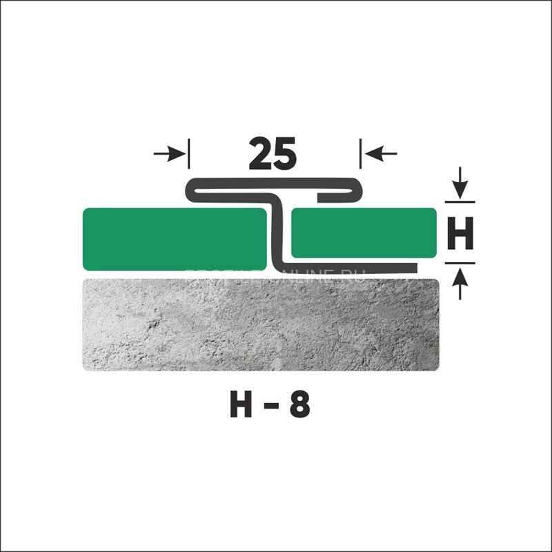 Т-профиль из нержавеющей стали закладной 8 мм FTZ 8 GP золото полированное 270 см
