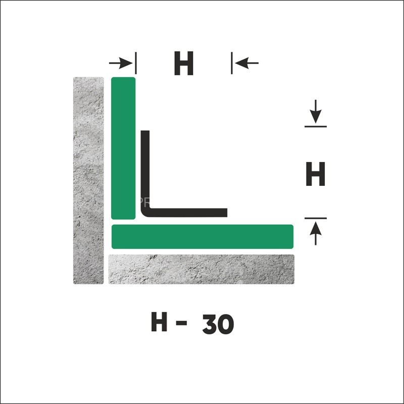 Нержавеющий уголок стальной внутренний 30х30 мм FLV 30 GP золото полированное 300 см