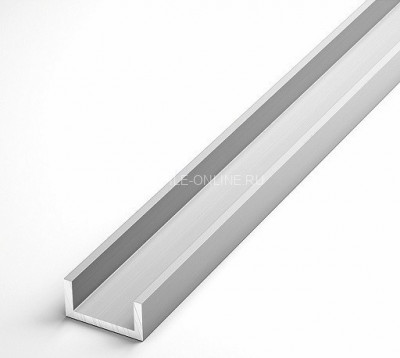 П-профиль алюминиевый 10х15х10х1 мм серебро 3 м