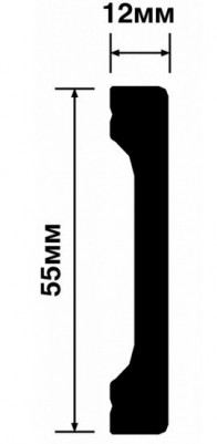 Напольный плинтус 12х55 мм HiWood B55V1 белый 200 см